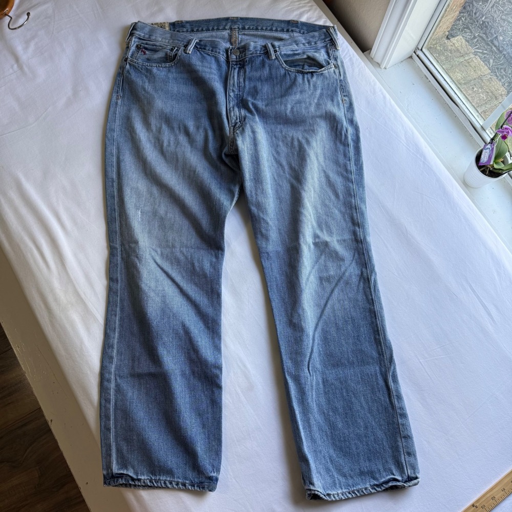 Polo Ralph Lauren Mens Light Wash Straight Leg Denim Jeans 40x30 4682134BET - Picture 12 of 12